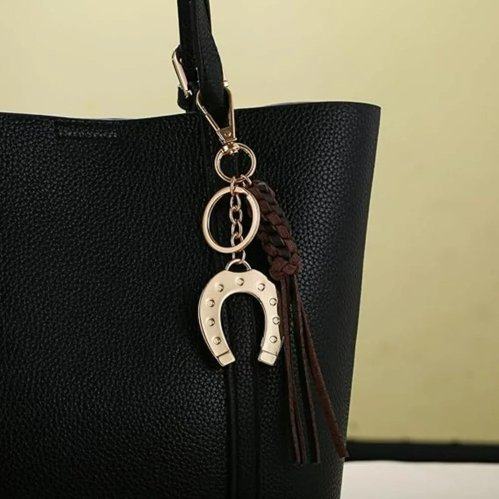 Lucky Horseshoe Keychain Western Cowgirl for Keys ‎ or Bags Accessory